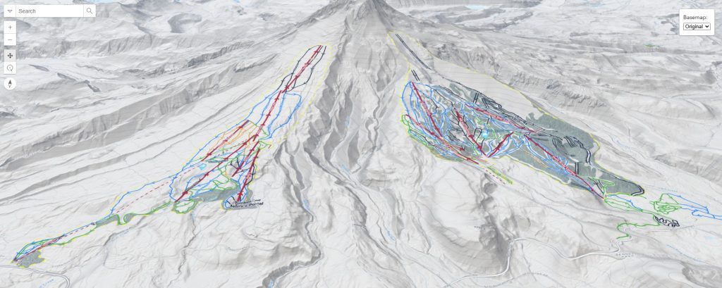 Mt Hoo Ski Resorts by Mapsynergy